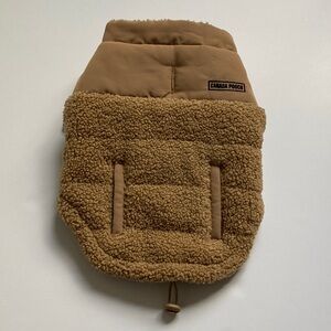 Canada Pooch Ltd Cool FActor Puffer Tan Sherpa Dog Jacket Coat sz 12 Small
